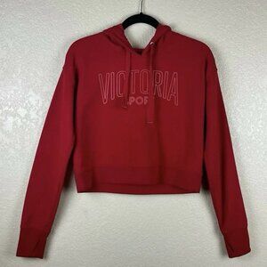 Victoria Sport Hoodie Women's Sz S Pullover Drawstring Long Sleeve Thumbhole Red